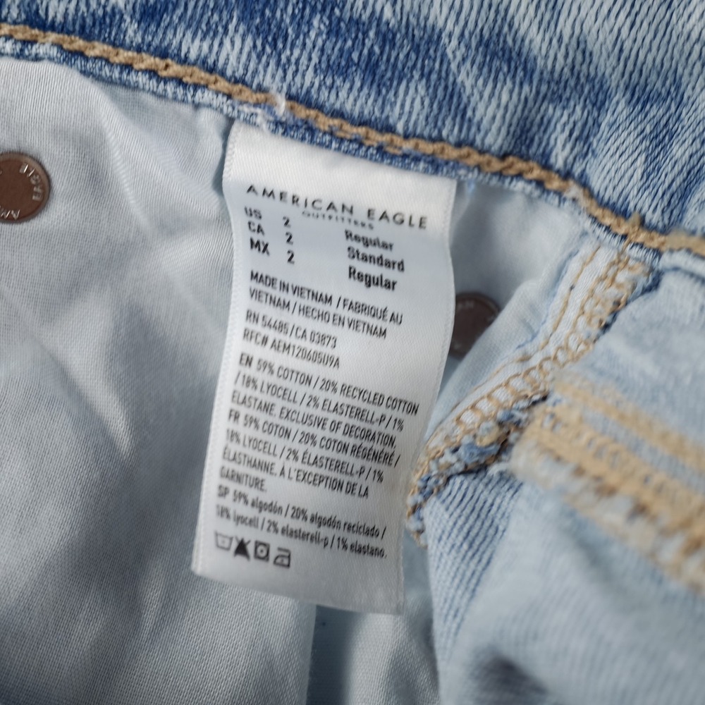 American Eagle Dreamy Drape Baggy Wide Leg Jeans Women's 2 Light Wash NWT - Picture 8 of 13